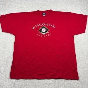 AS Sports University of Wisconsin Badgers T-Shirt Red XXL Graphic NCAA Vintage